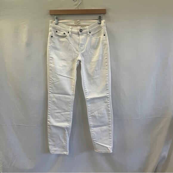 J Crew Cream Skinny Stretch Jeans Womens Size 26 White Neutral Basic Minimalist - Picture 1 of 9